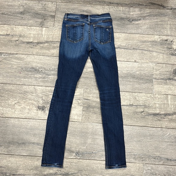 • Rag & Bone • 10 Inch Skinny Jeans Women’s Kensington Dark Blue Distressed 25 - Picture 4 of 5